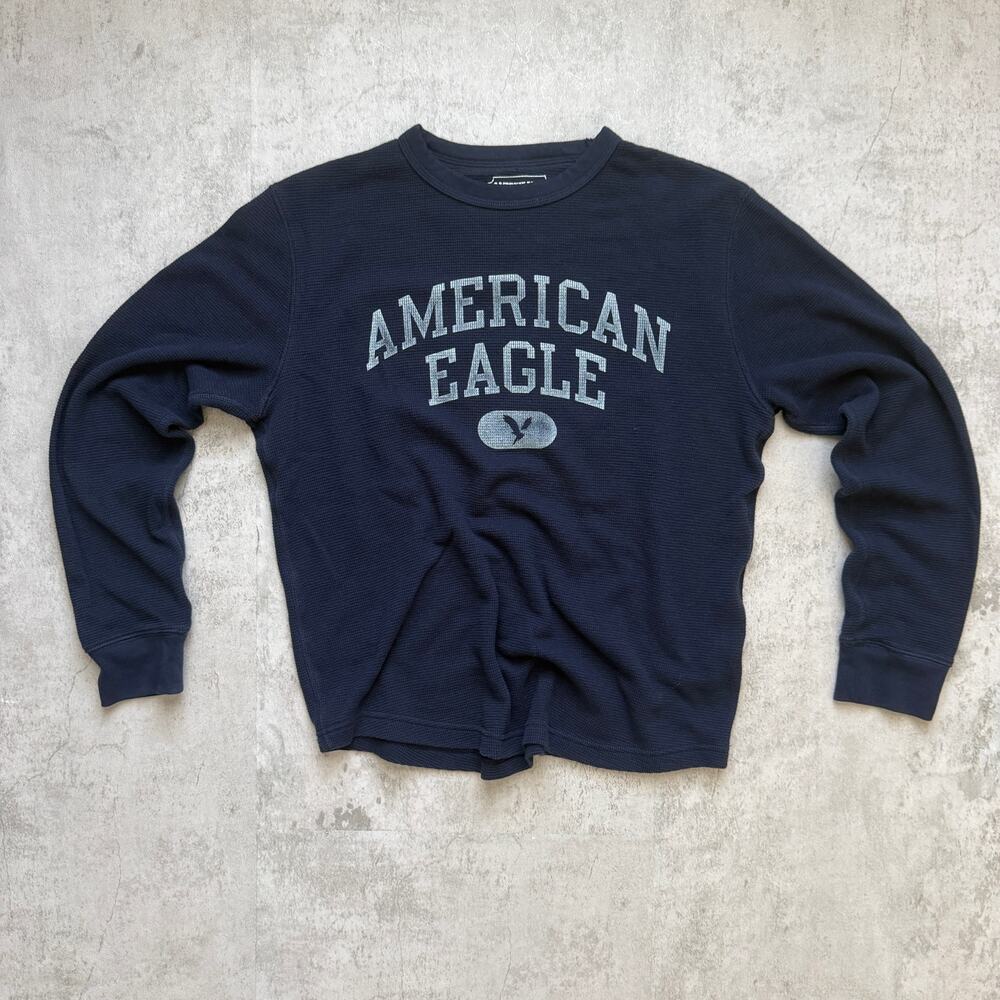 American Eagle Long Sleeve Waffle Knit Thermal Shirt